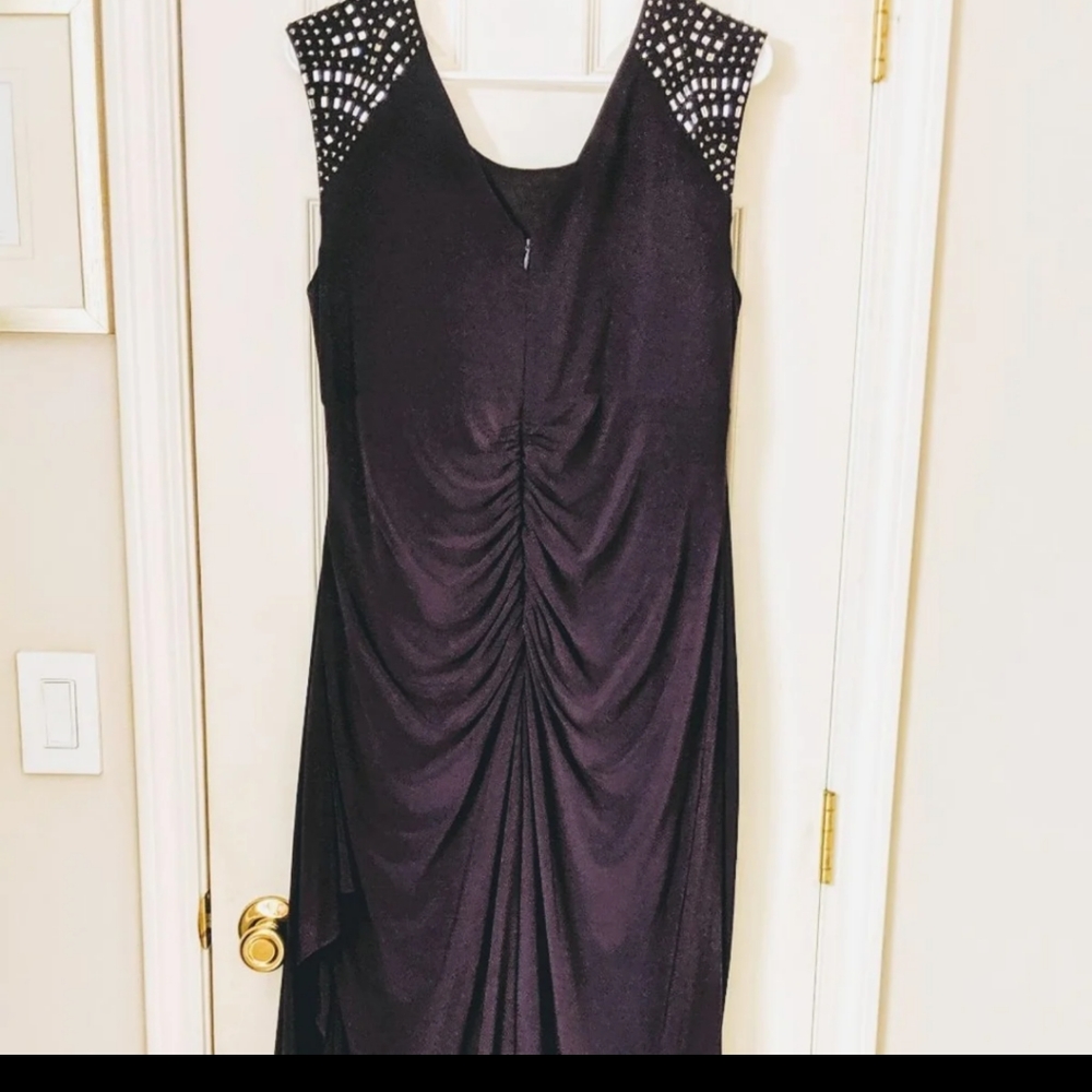 R&M Richards Long Eggplant colored Formal Dress